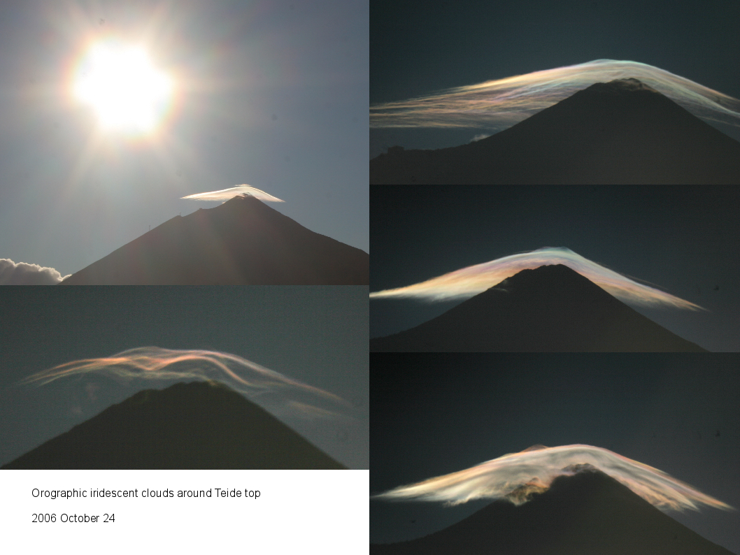 Irisierende orografische Wolke am Teide